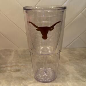 TERVIS Tumbler 16 oz Clear Encased Wine Glass Goblet Cup UT Texas Longhorn